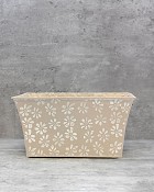 Daisy Container Rectangular - Taupe 10.75"L