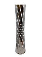 Clear Glass With Silver Stripe Vase 31"H