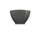Oval Glass Bowl - Dark Grey  5.5"H