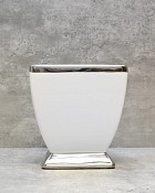 Silver Trim Square Pedestal 7.5"H