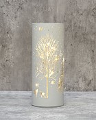 Lantern - Winter Tree White 8"H