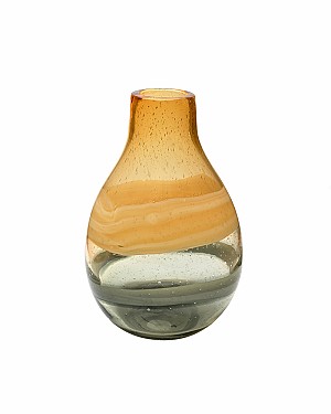 Swirl Glass Bulb Vase - Yellow 10.75"H
