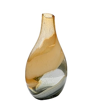 Swirl Glass Bulb Vase - Yellow 14.25"H