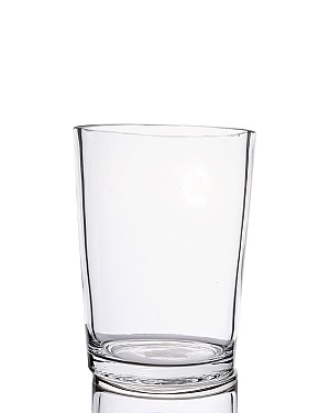 Cylinder Tapered Clear Glass Vase 6.5"H
