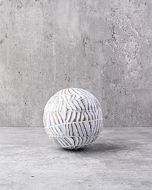 Decorative Ball - Textured White Wash 4.5"D