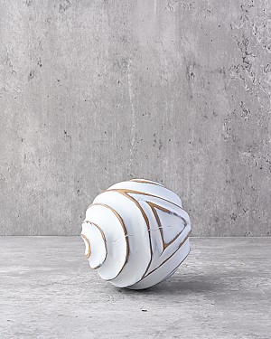Decorative Ball - White Wash Patterned 4"D