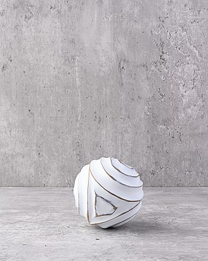 Decorative Ball - White Wash Patterned 3.25"D