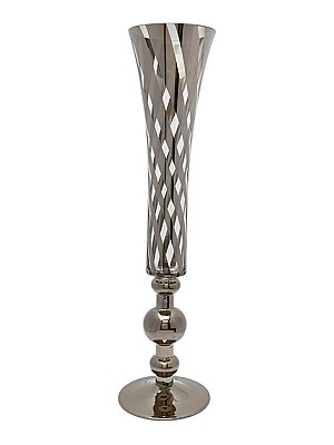 Clear Glass with Silver Stripe - Pedestal Base 24"H