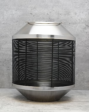 Wire &amp; Brushed Nickel Conical Lantern 13"H