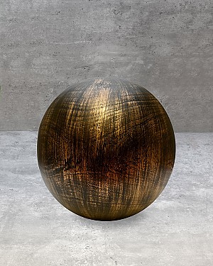 Woodgrain Sphere Vase 10"H