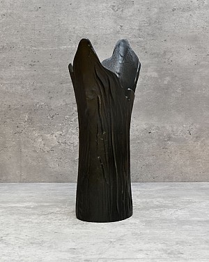 Metal Table Vase Black 11"H