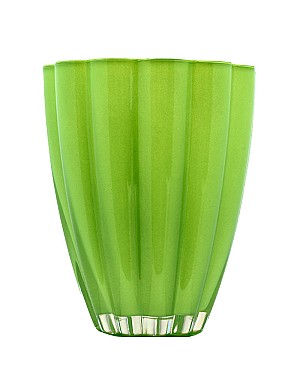 Lime Green Glass Vase 6.75"H