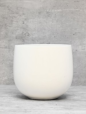 Polystone Cylinder Bowl White 6"D