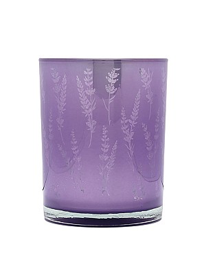 Lavender Glass Votive Holder 5"H