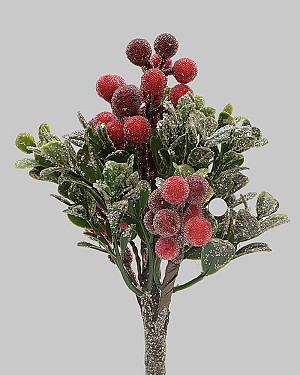 Eucalyptus Berry Pick 9" Frosted Red 