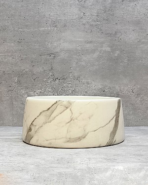 Marble Ceramic Bowl 9.5"D