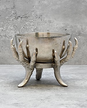 Metal 'Claw' Bowl 4.5"H