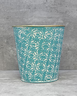 Teal Container Round - Large 8.25"H
