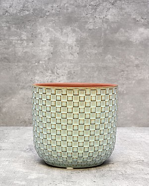 Textured Planter - Checkered 4"H
