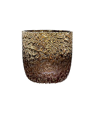Textured Pink Metallic Lustre Glass 3"H