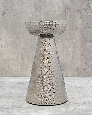 Hammered Textured Candle Holder 7.25"H