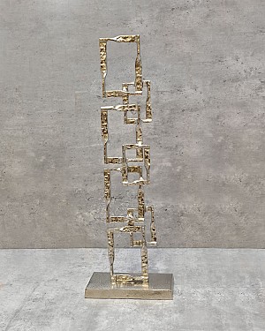 Stacked Square Link Decorative Sculpture 21.5"H Large