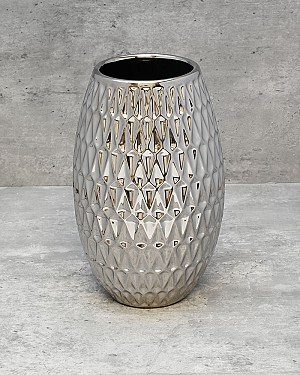 Diamond Embossed Vase 10"H