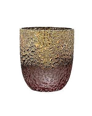 Textured Pink Metallic Lustre Glass 4.5"H