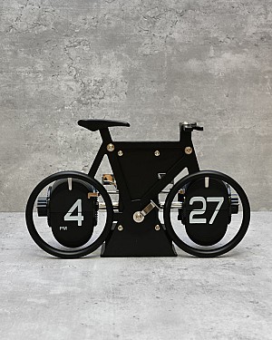 Retro Bicycle Flip Motion Clock 5"H