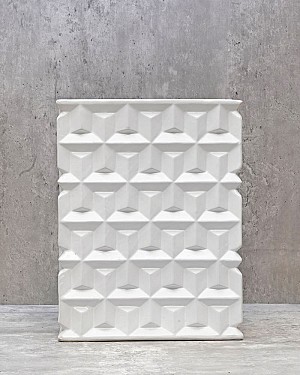 Embossed White 13"H