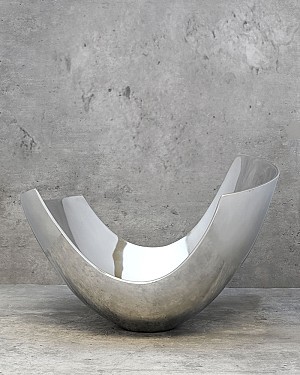 Modern Bowl - Silver 9.75"H