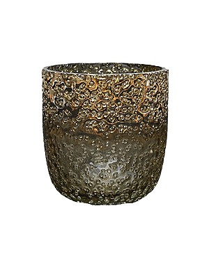 Textured Smoke Metallic Lustre Glass 4.5"H