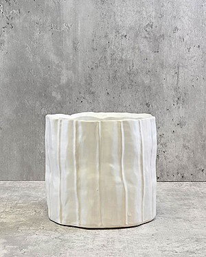 Ripple Container - White 5.25"H