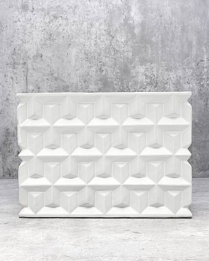 Embossed White 8.25"H