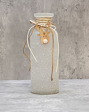 Frosted Glass Container - White 8.5"H