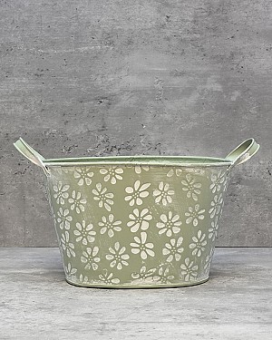 Daisy Container Oblong - Green 5.5"H