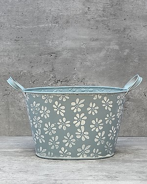 Daisy Container Oblong - Blue 5.5"H