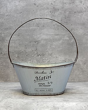Oval 'Matin' Basket - Blue 12"H