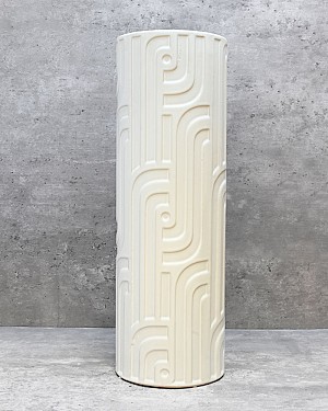 Matte White Patterned 18"H