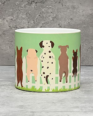 Dogs On A Fence Planter 4"H