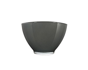 Oval Glass Bowl - Dark Grey  5.5"H