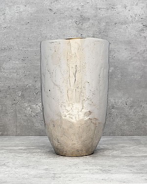 Aluminum Vase Silver 11"H