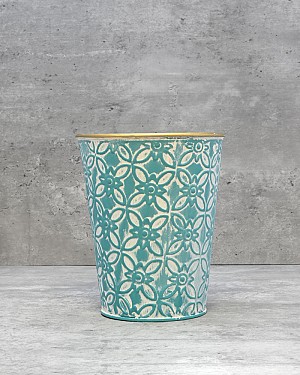 Teal Container Round - Small 6.5"H
