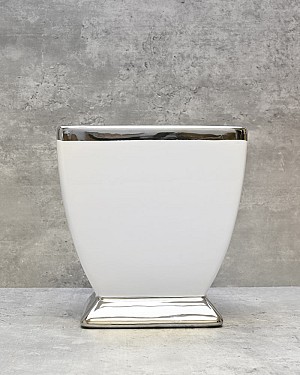 Silver Trim Square Pedestal 7.5"H