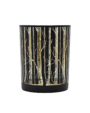 Birch Tree Silhouette Hurricane Vase 5"H