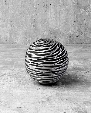 Decorative Ball - Ripple Carved 4"D