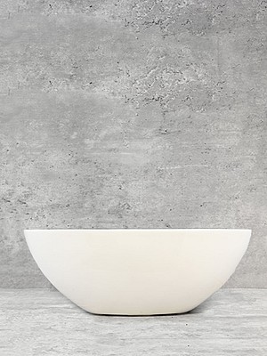 Polystone Oval Pot White 21.5"L