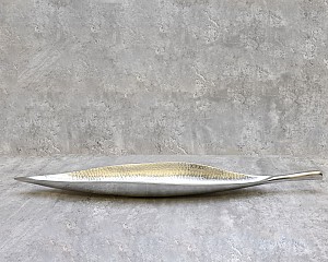 Long Leaf Hammered Decorative Bowl 30"L