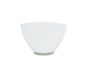 Oval Glass Bowl - White 5.5"H