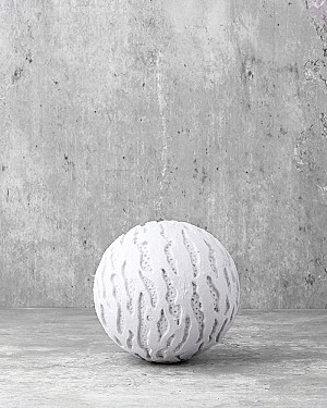 Decorative Ball - Textured White Wave 4"D